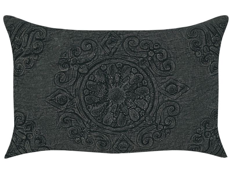 Zestaw 2 poduszek Jednolity Veloor Boucle 30 x 50 cm Ciemnoszary 1 par.