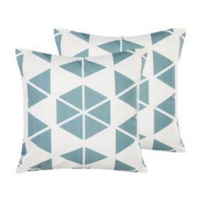 Zestaw 2 poduszek ogrodowych Wzór geometryczny Rigosa 45 x 45 cm Błękitny 1 par.