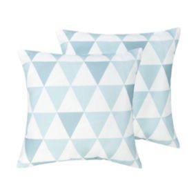 Zestaw 2 poduszek ogrodowych Wzór geometryczny Trifos 40 x 40 cm Niebieski 1 par.