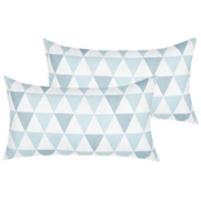 Zestaw 2 poduszek ogrodowych Wzór geometryczny Trifos 40 x 70 cm Niebieski 1 par.