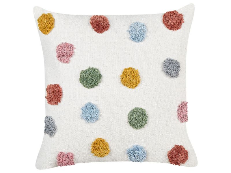 Zestaw 2 poduszek W kropki Wallflower Bawełna 45 x 45 cm Biały 1 par.