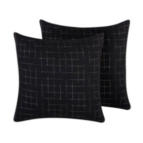 Zestaw 2 poduszek Wzór geometryczny Bellflower 45 x 45 cm Czarny 1 par.