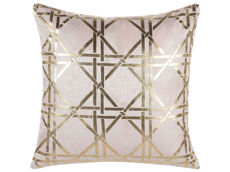 Zestaw 2 poduszek Wzór geometryczny Cassia 45 x 45 cm Różowy 1 par.