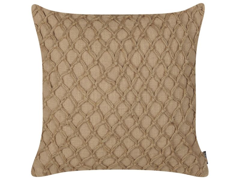 Zestaw 2 poduszek Wzór geometryczny Collomia Boucle 45 x 45 cm Beżowy 1 par.