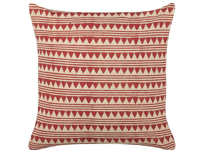 Zestaw 2 poduszek Wzór geometryczny Deglupta Bawełna 45 x 45 cm Czerwony 1 par.