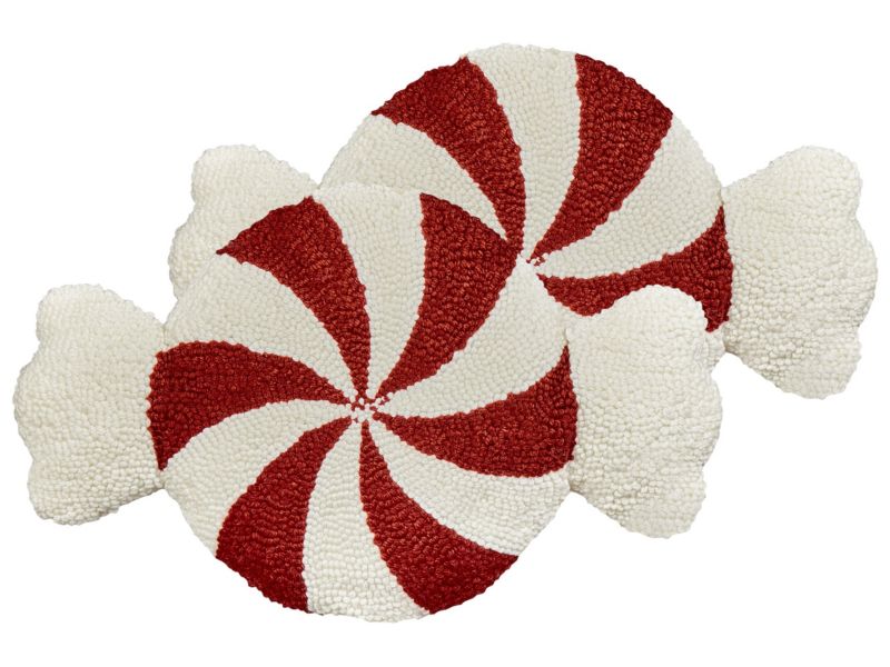 Zestaw 2 poduszek Wzór geometryczny Spiral candy 35 x 58 cm Biały 1 par.