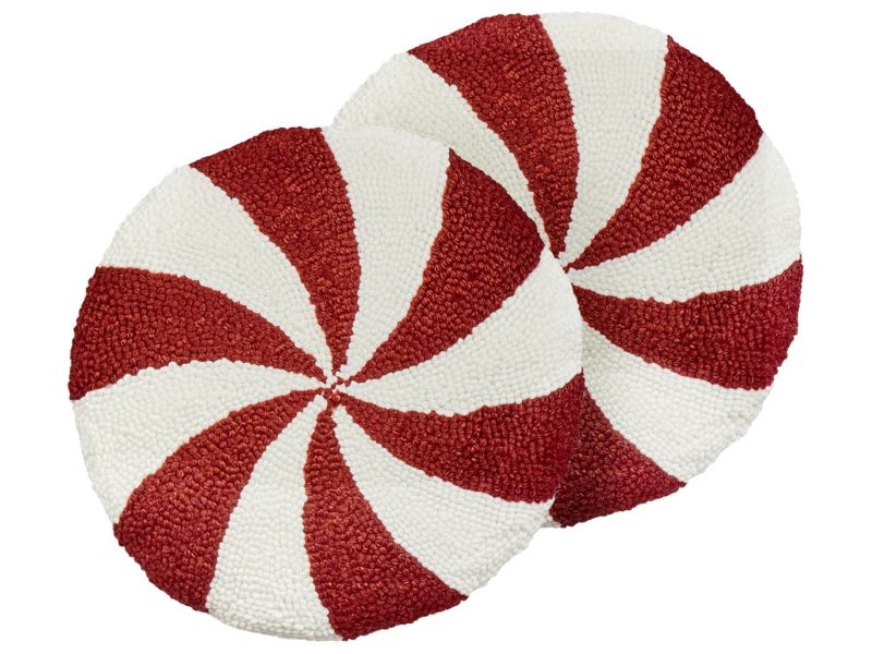 Zestaw 2 poduszek Wzór geometryczny Swirl candy 40 x 40 cm Czerwony 1 par.