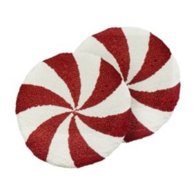 Zestaw 2 poduszek Wzór geometryczny Swirl candy 40 x 40 cm Czerwony 1 par.