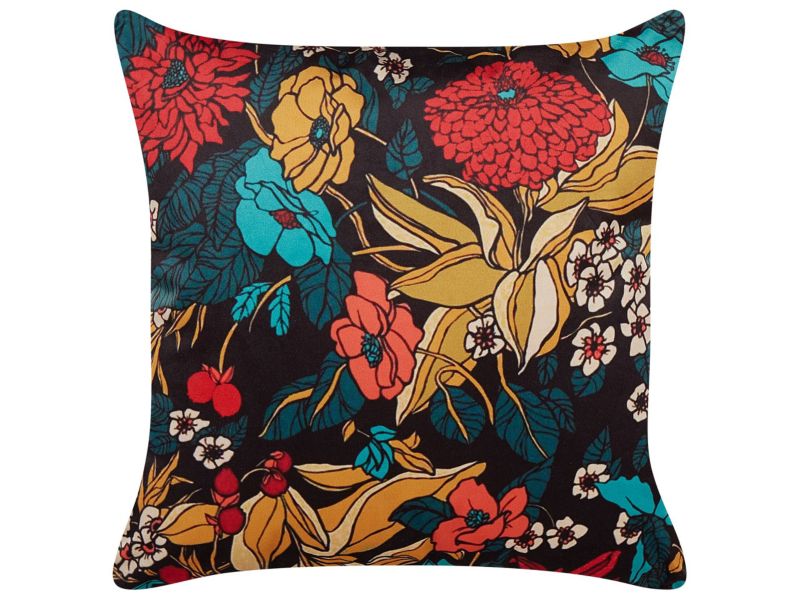Zestaw 2 poduszek Wzór kwiatowy Protea Welur 45 x 45 cm Kolorowy 1 par.