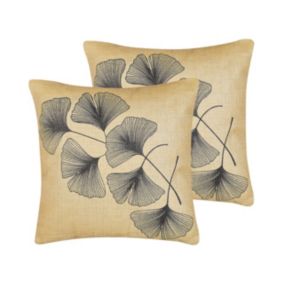 Zestaw 2 poduszek Wzór roślinny Wakad Boucle 45 x 45 cm Beżowy 1 par.