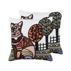 Zestaw 2 poduszek Wzór zwierzęcy Mehsana Boucle 50 x 50 cm Kolorowy 1 par.