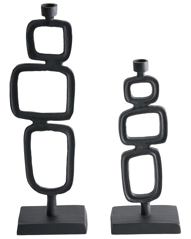 Zestaw 2 świeczników Sipanje Metal 35/48 cm Czarny 1 par.