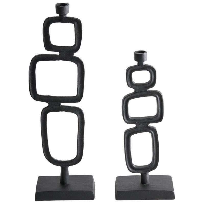Zestaw 2 świeczników Sipanje Metal 35/48 cm Czarny 1 par.