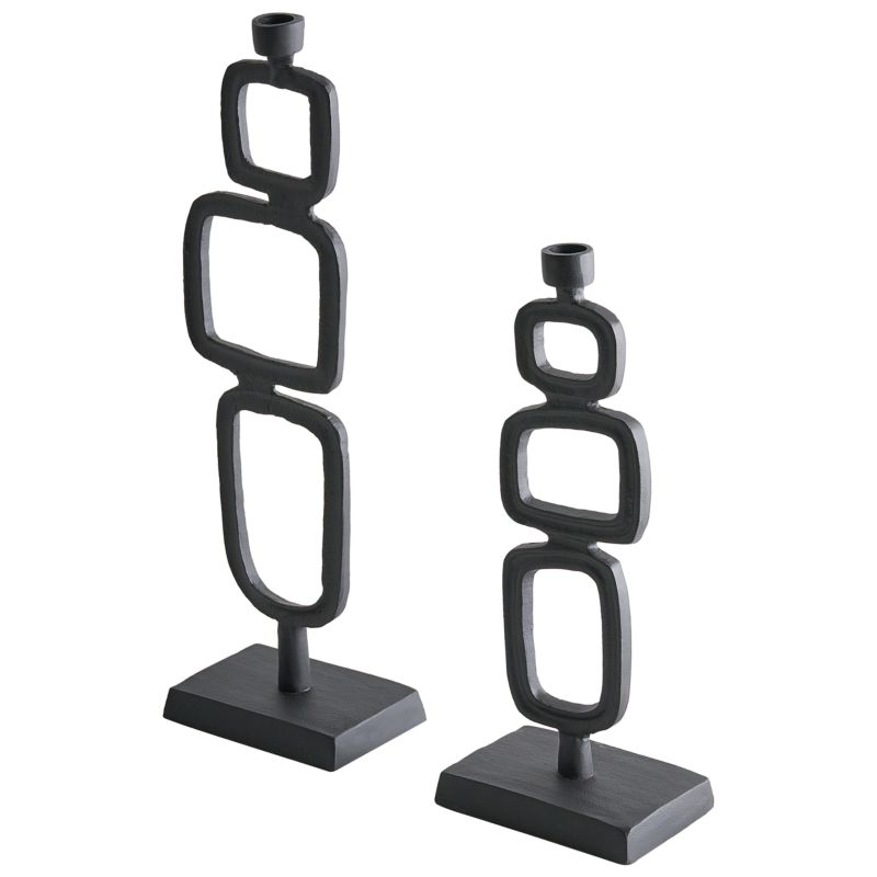 Zestaw 2 świeczników Sipanje Metal 35/48 cm Czarny 1 par.