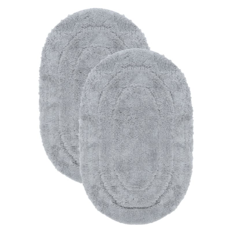 Zestaw 2szt Dywanik łazienkowy Soft 40x60 cm antyposlizgowy owalny szary