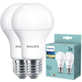 Zestaw 2x żarówka A60 Philips E27 LED 8W 2700 K WW 806 lm FR ND 2PF/6 DISC 1op.