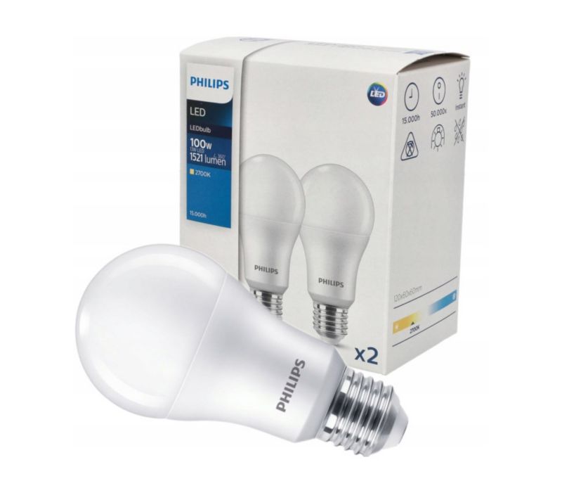 Zestaw 2x Żarówka Core Philips Pro LED A67 E27 13W -100W 2700K ciepła 1521lm  1op.