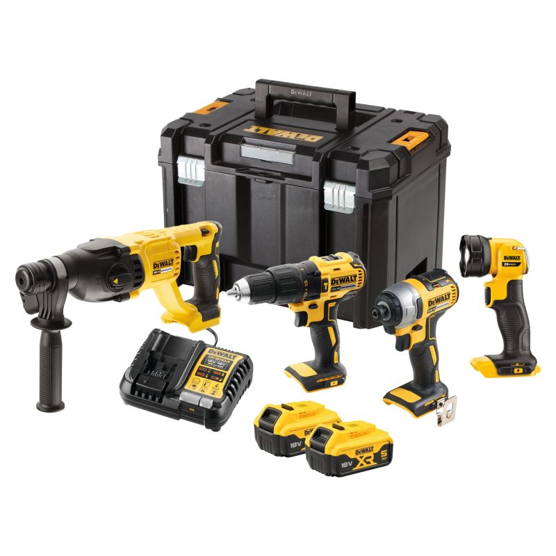 Zestaw 3 elektronarzędzi DeWalt 18 V XR plus latarka