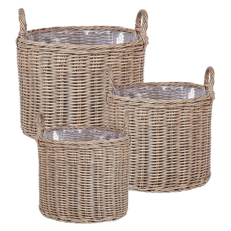 Zestaw 3 koszy na kwiaty Pendula 33/37/45 cm Technorattan Naturalny 1 kpl