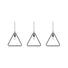 Zestaw 3 lamp wiszących Juruena Metal Ciemnobrązowy 1 kpl