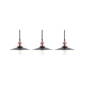 Zestaw 3 lamp wiszących Swift Metal Miedziany 1 kpl