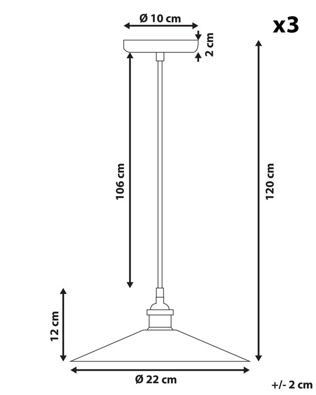 Zestaw 3 lamp wiszących Swift Metal Miedziany 1 kpl