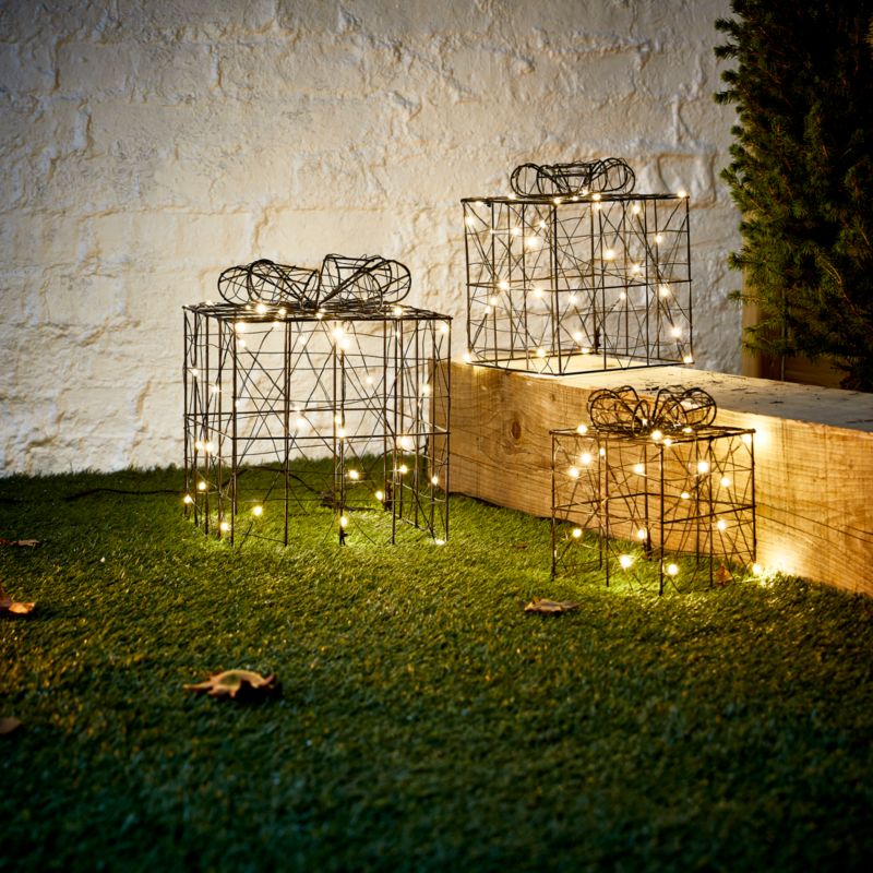 Zestaw 3 metalowych prezentów LED