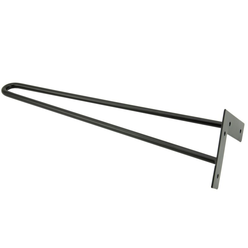 Zestaw 3 nóżek meblowych B&B typu Hairpin wysokość 41 cm 2 pręty kolor czarny 3 szt