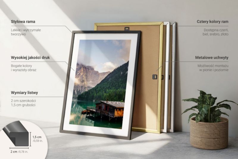 Zestaw 3 obrazów w złotej ramie Tulup 20x30 cm Londyn most strażnik Big Ben Małe obrazy do kuchni w ramie 1 kpl