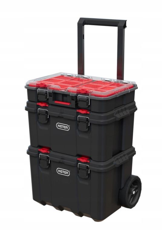 Zestaw 3 skrzynek Keter Stack 'N' Roll 150L