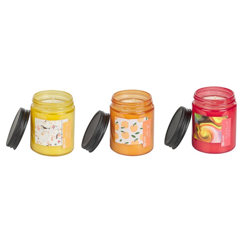 Zestaw 3 świeczek zapachowych Fruity bloom Wosk sojowy Nuty owocowe 1 kpl