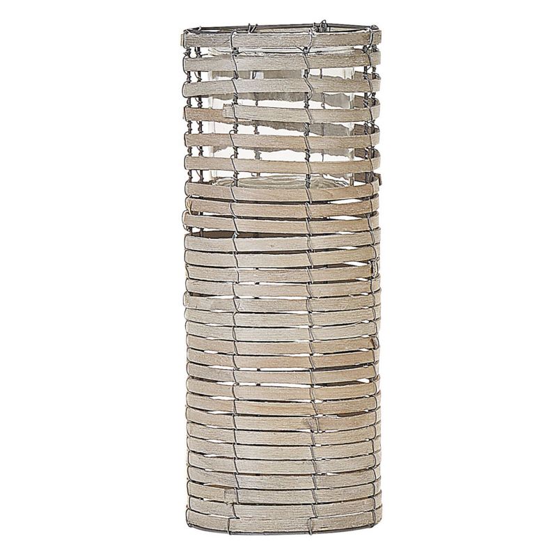 Zestaw 3 świeczników Rovare Drewno topolowe 60/39/25 cm Szary 1 kpl
