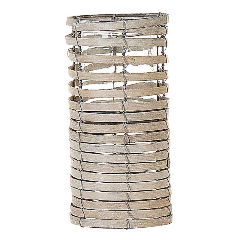 Zestaw 3 świeczników Rovare Drewno topolowe 60/39/25 cm Szary 1 kpl