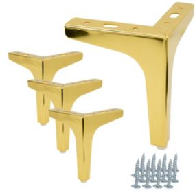 Zestaw 4 nóżek meblowych B&B Kotwica Złoty chrom, wysokość 15 cm  4 szt