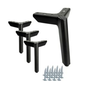 Zestaw 4 sztuk noga meblowa B&B Kotwica Loft czarny mat wysokość 15 cm  4 szt