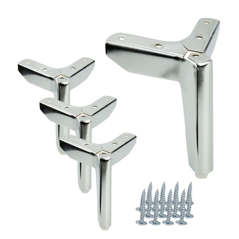 Zestaw 4 sztuk noga meblowa B&B Kotwica Loft srebrny chrom wysokość 12 cm  4 szt