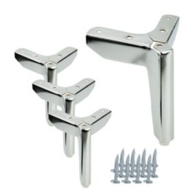 Zestaw 4 sztuk noga meblowa B&B Kotwica Loft srebrny chrom wysokość 12 cm  4 szt