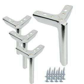 Zestaw 4 sztuk noga meblowa B&B Kotwica Loft srebrny chrom wysokość 15 cm  4 szt