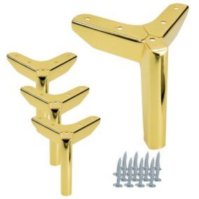 Zestaw 4 sztuk noga meblowa B&B Kotwica Loft złoty chrom wysokość 12 cm  4 szt