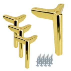 Zestaw 4 sztuk noga meblowa B&B Kotwica Loft złoty chrom wysokość 15 cm  4 szt
