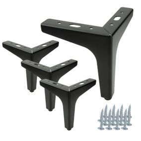 Zestaw 4 sztuk noga meblowa Kotwica czarny mat wysokość 13 cm  4 szt nóżek + 16 wkrętów GRATIS B&B