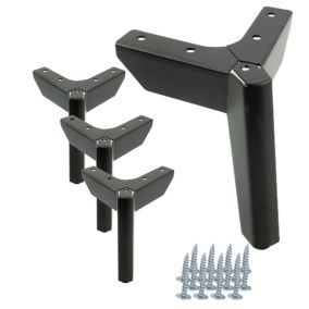 Zestaw 4 sztuk noga meblowa Kotwica Loft czarny mat wysokość 12 cm  4 szt nóżek + 16 wkrętów GRATIS B&B