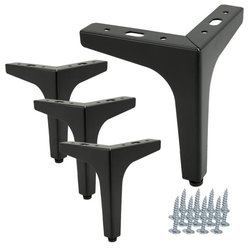 Zestaw 4x Nóżka do mebli B&B Kotwica czarna  wysokość 15 cm  4 szt