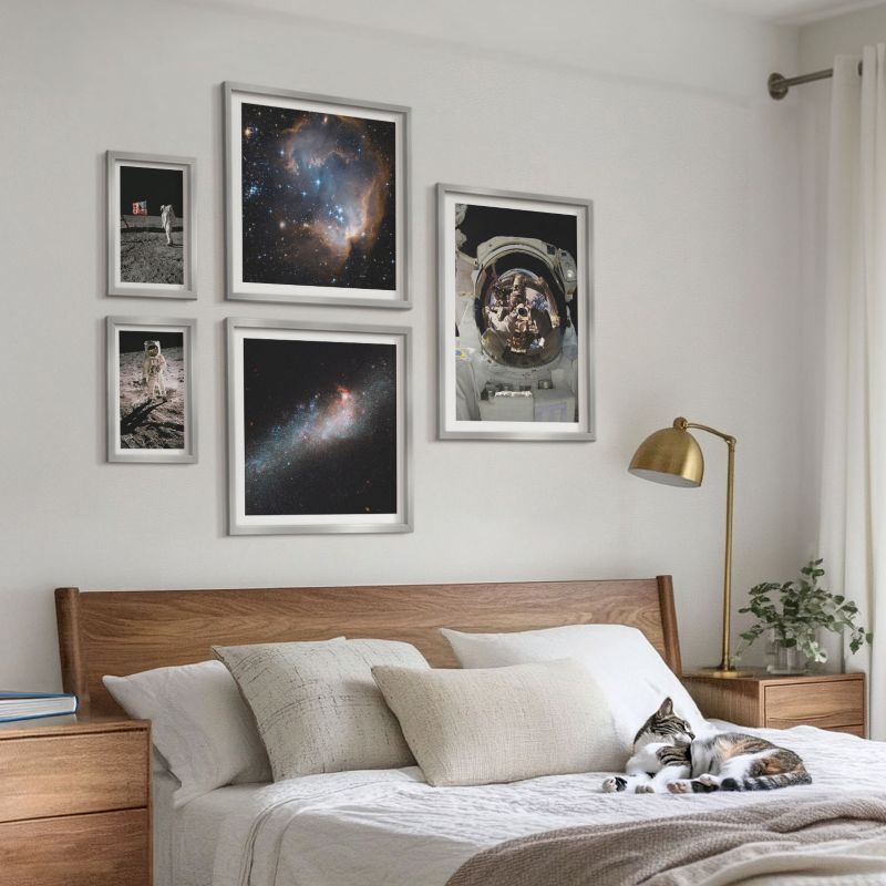 Zestaw 5 Obrazów ArtPrintCave (2x50x50+2x20x30+40x60cm) Srebrna rama ...
