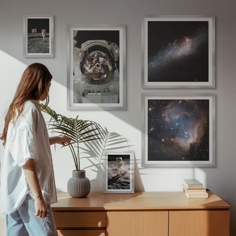 Zestaw 5 Obrazów ArtPrintCave (2x50x50+2x20x30+40x60cm) Srebrna rama ...