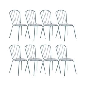 Zestaw 8 krzeseł Calvi Metal Błękitny 1 kpl