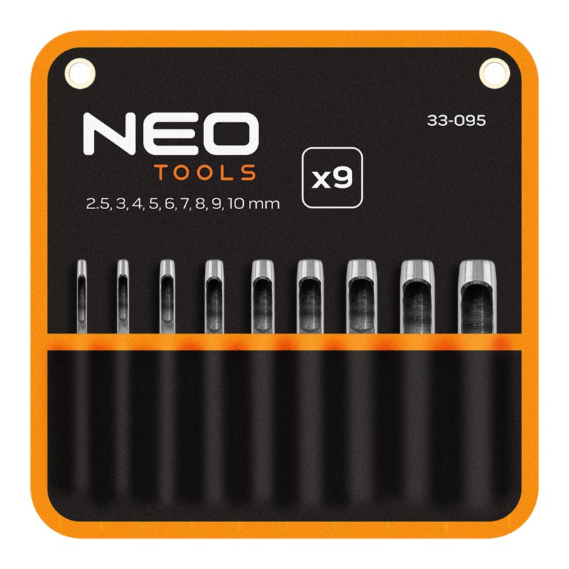 Zestaw 9 przebijaków NEO TOOLS średnica 2,5-10 mm, oxford pouch 1 kpl
