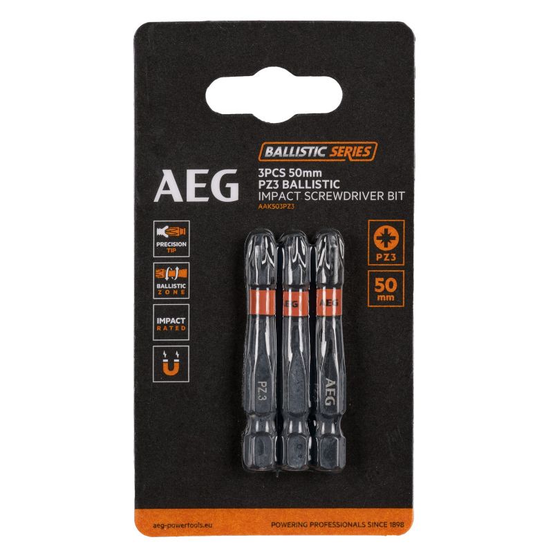 Zestaw Bitów AEG Ballistic 50mm PZ3 SDriver 3 elementy 1 szt.