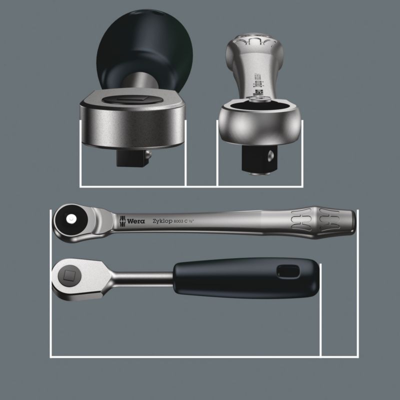 Zestaw bitów z Grzechotka Wera Zyklop Metal z przekładanym zabierakiem 3/8" w zestawie metrycznym, 29 części, 05004047001, 1szt.
