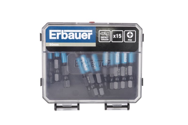 Zestaw bitów Erbauer PH2 50 mm 15 szt.